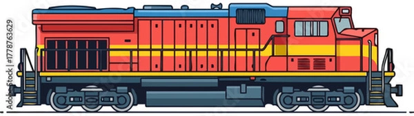 Obraz dynamic diesel locomotive a symbol of progress moving essential goods reliably, isolated on transparent background