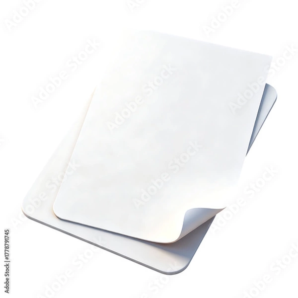 Fototapeta Blank Paper Sheets for Notes and Documentation Realistic 3D Rendering Isolated on Transparent Background