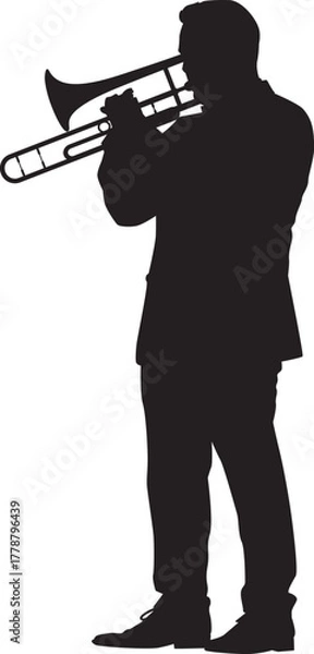 Obraz Trombonis-vector-silhouette.eps