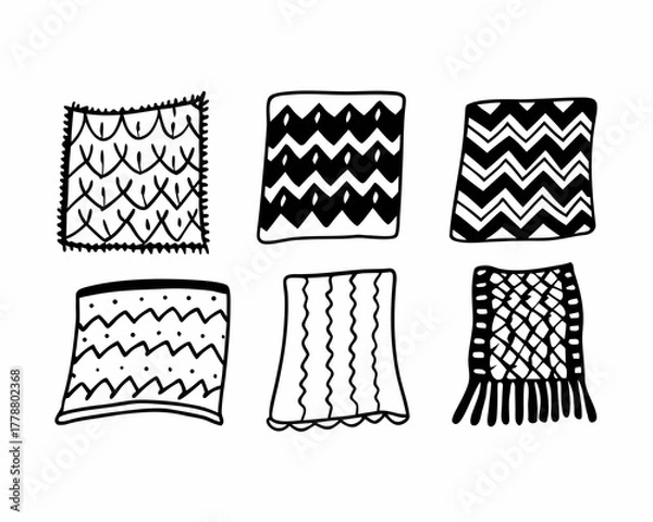 Fototapeta Collection of six decorative textile patterns