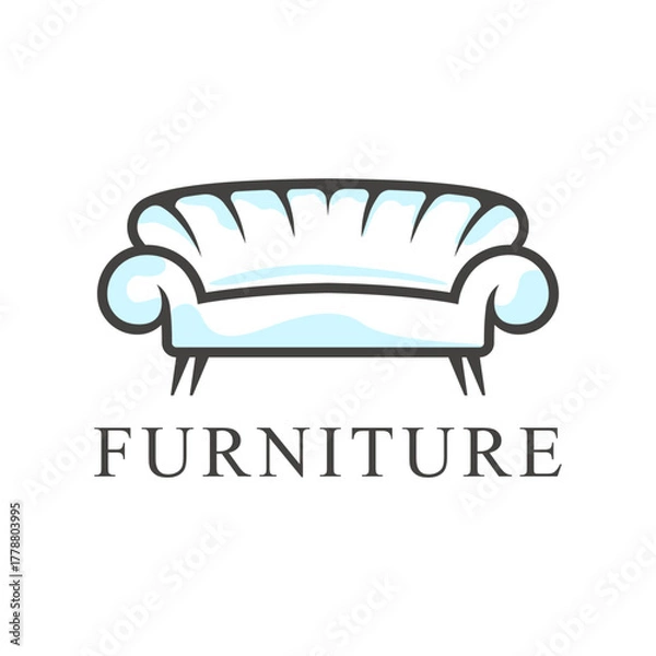 Fototapeta Furniture logo design vector with creative concept
