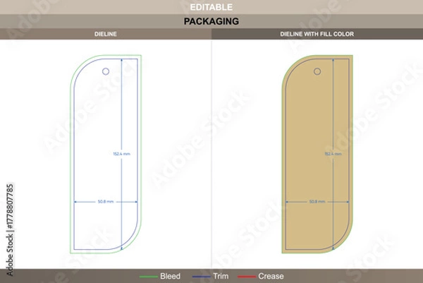 Obraz Polygon bookmark dieline formed through detailed vector tracing improving printing consistency packaging cut die line layout maintains symmetrical polygon reading accessory