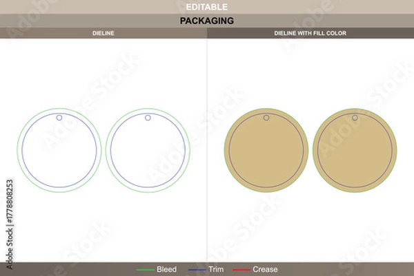 Obraz Keychain dieline crafted by vector tracing refining printing clarity packaging form die line mapping defines compact sturdy frame ideal for creative keychain production