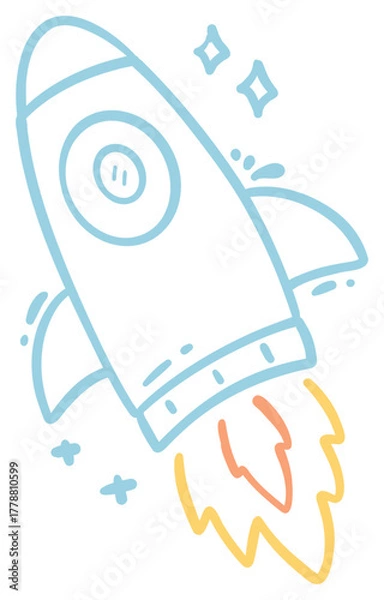 Fototapeta Stylized Rocket Sticker