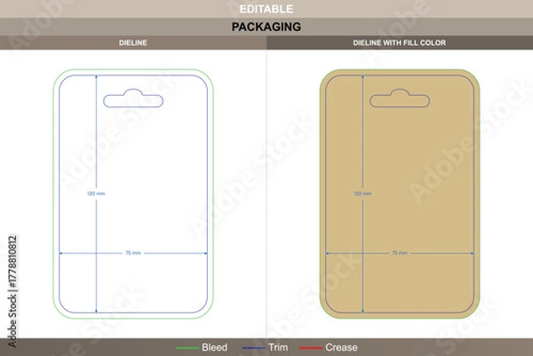 Obraz Custom dimensions price tag cards dieline created with vector tracing refining printing clarity packaging fold die line layout keeps tag shape balanced within label format