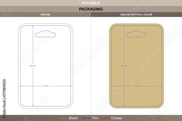 Obraz Custom dimensions cards triangular holes dieline structured by vector precision refining printing surface packaging form die line pattern defines crisp geometric hole cut
