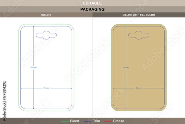 Obraz Custom dimensions cards hangtags cards dieline created using vector detailing improving printing clarity packaging fold die line outline ensures balanced card labeling system