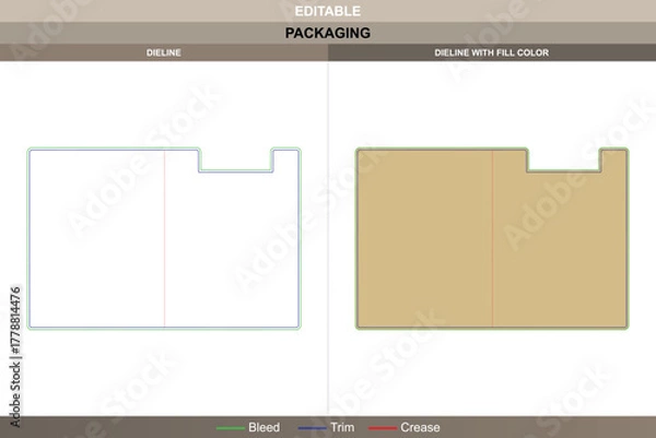 Obraz Clipboard dieline designed through vector tracing refining printing surface packaging structure steady die line alignment defines flat form maintaining strong clipboard base