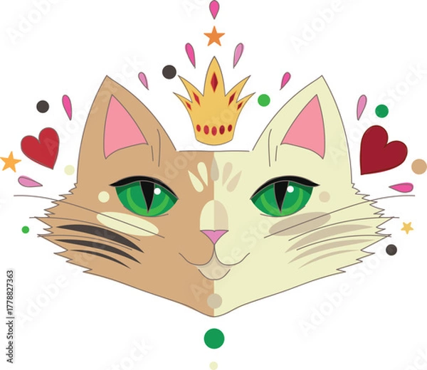 Obraz White cat face. Printable. Vector illustration.