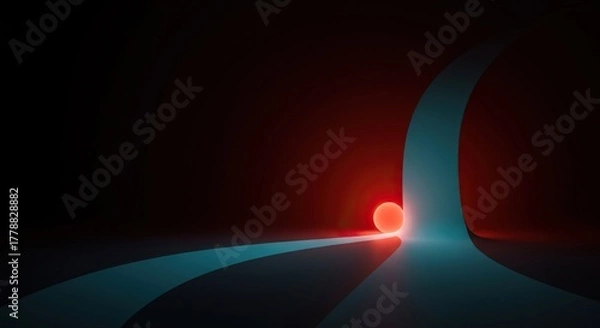 Fototapeta Abstract representation of a pivotal moment where two distinct paths diverge, requiring careful consideration and selection of the future route ,commitment ,vision ,result