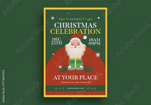 Obraz Retro Christmas Event Celebration Flyer