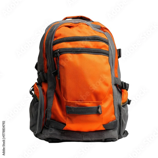 Fototapeta Orange backpack with gray accents