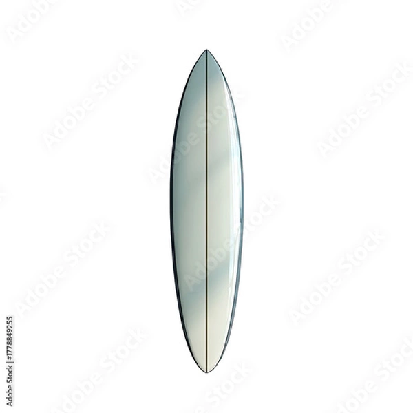Obraz Elegant, light-colored surfboard, vertical view
