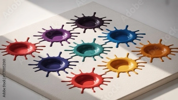 Fototapeta Colorful sunburst shaped candies arranged in a diamond pattern