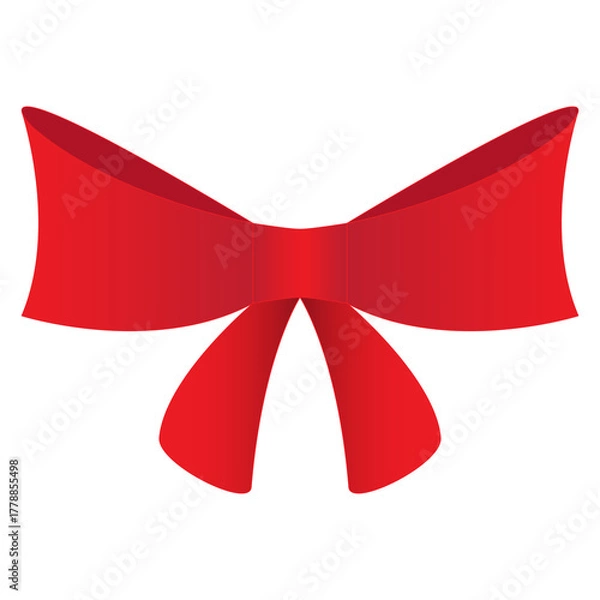 Fototapeta Red butterfly pattern ribbon design with transparent background for christmas or fashion themed design elements