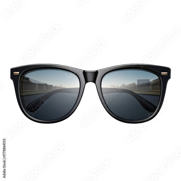 Obraz 3d stylish sunglasses with reflective lenses isolated on transparent background