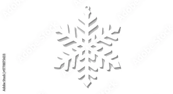 Obraz Snowflake paper ornament in white for Christmas and New Year  