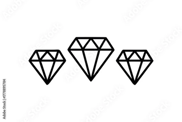 Obraz Three diamonds graphic symbol