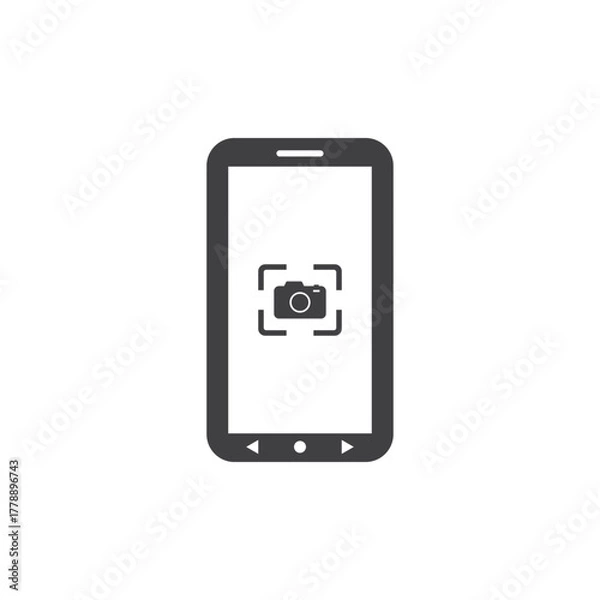 Obraz Camera icon on mobile screen