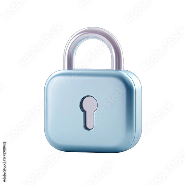 Fototapeta Light-blue, glossy padlock icon