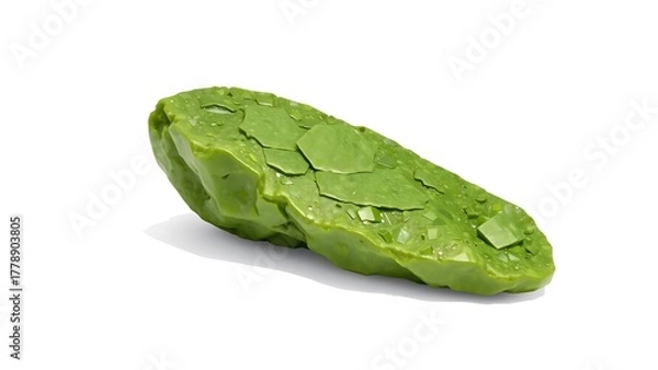 Obraz Raw Olivine Stone on White Background