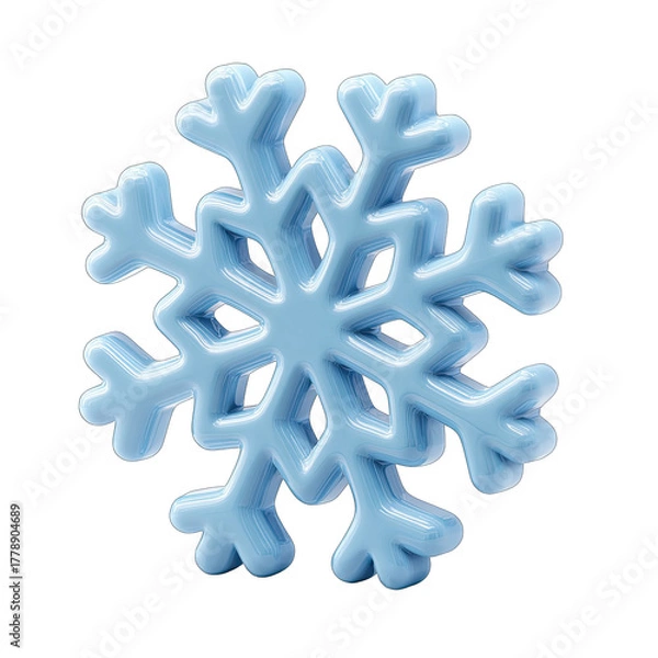 Fototapeta Light blue 3D snowflake (1)