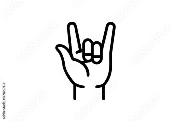 Obraz Rock on hand gesture icon