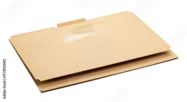 Fototapeta Blank Manilla Folder with Top Tab for Filing Isolated PNG Cutout Transparent