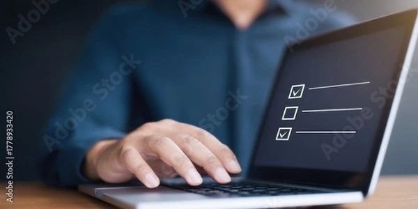 Obraz Quality assurance document for performance evaluation and continuous improvement strategy plan with report, conceptual, assurance