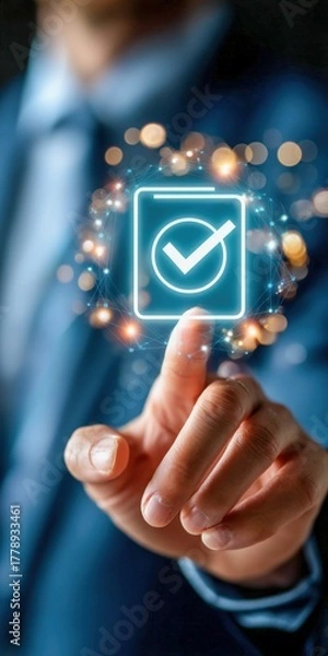 Fototapeta Quality assurance document for performance evaluation and continuous improvement strategy plan with excellent, correct, record