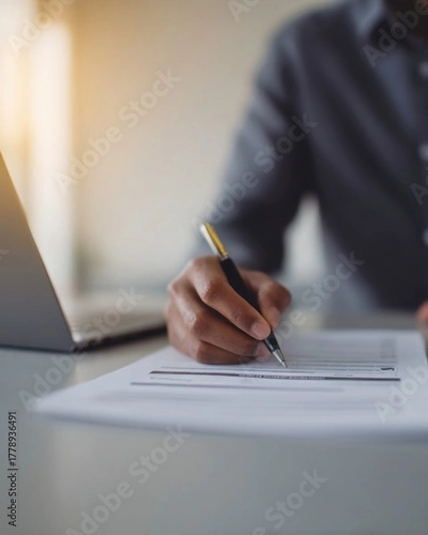 Fototapeta Quality assurance document outlining inspection standards, testing results, and certification report with guide, research, guarantee