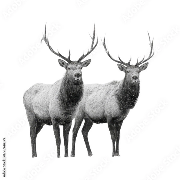 Fototapeta Two elks standing together now