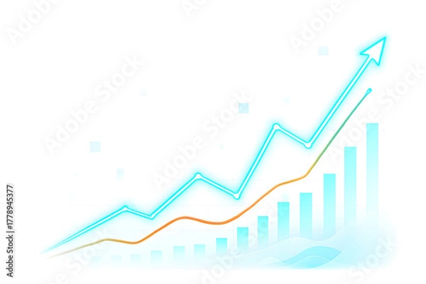 Fototapeta Stock market chart isolated on white background
