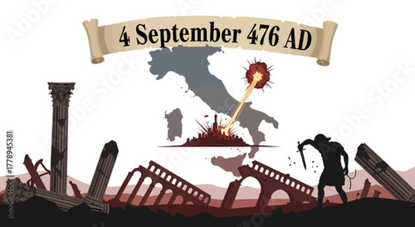 Fototapeta Fall of the Western Roman Empire: A Visual Depiction.