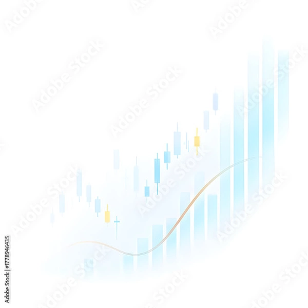 Fototapeta Stock market chart isolated on white background