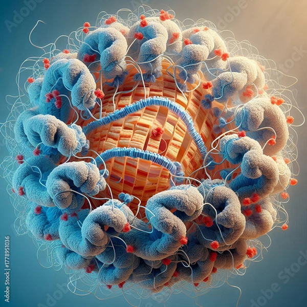 Fototapeta The Twisted Ribbon of Life: DNA Wraps a Histone Core