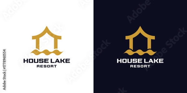 Obraz House Lake Resort Logo Simple Luxury