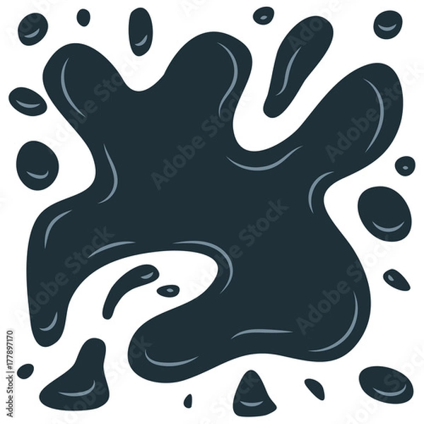 Fototapeta Black splash on a white background. Vector illustration
