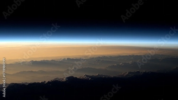 Fototapeta Discover the beauty of a bustling city at night, where the skyline comes alive with shining lights. The dark sky is filled with stars, creating a stunning contrast to the urban glow