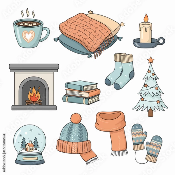 Fototapeta set of kitchen objects