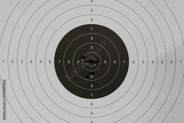 Fototapeta Accurate shots in the bullseye: Concept of precision, focus, and achieving a goal
