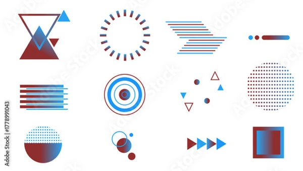 Obraz set of elements geometric design