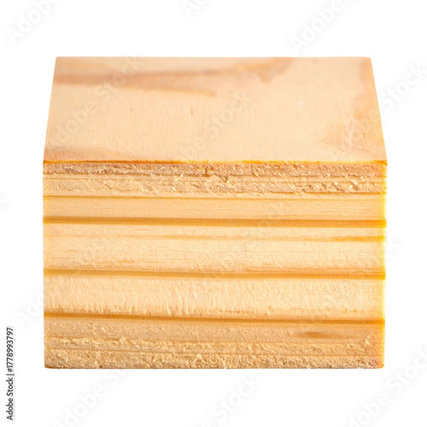 Fototapeta Close-up of stacked, light-colored wood planks with visible grain