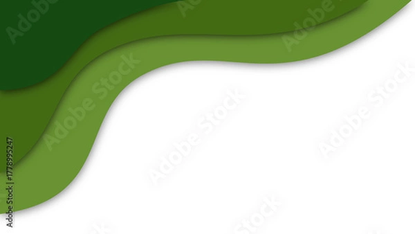 Fototapeta Abstract Green Layers: Nature-Inspired Background