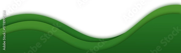 Obraz Abstract Green Wave Background - Nature, Ecology, and Freshness