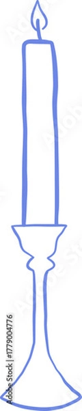 Fototapeta Line Art Tall Candle Elegant Base