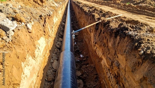 Obraz Underground pipeline installation
