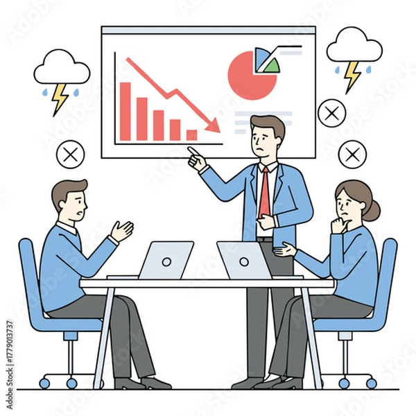 Obraz Business Failure Vector Illustration