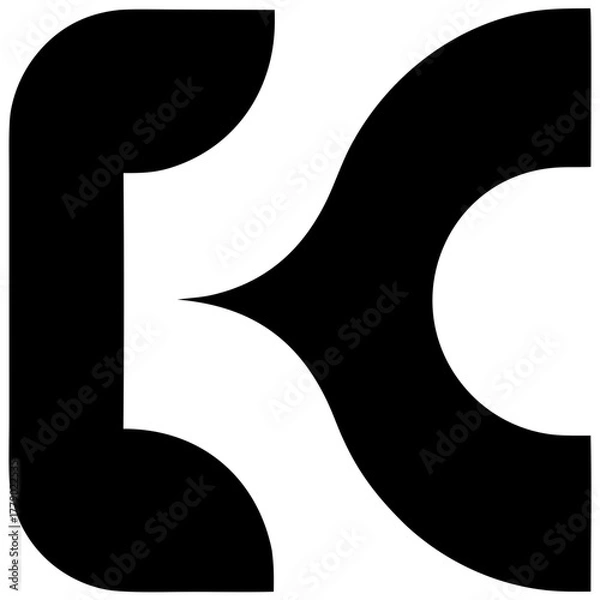 Obraz A geometric minimalist K logo featuring futuristic typography
