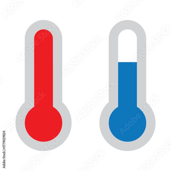 Obraz Temperature hot and cold flat icon vector